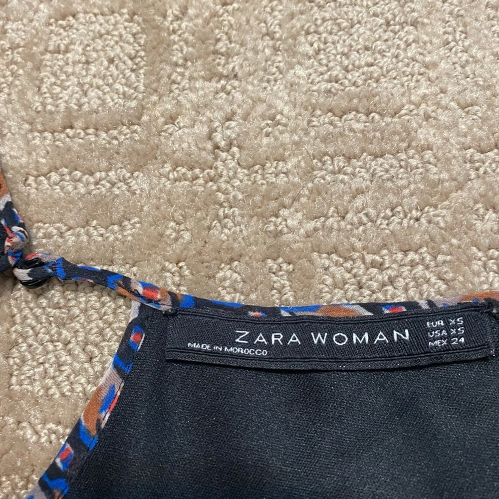 Zara Geometric Print Chiffon Maxi Dress ~ Size XS - Picture 5 of 16